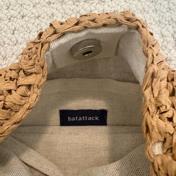 Hat Attack Natural Tan Woven Tote - Picture 3 of 4